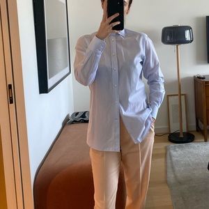 Pale Blue Poplin Boyfriend Button Down by With Nothing Underneath - Size XS